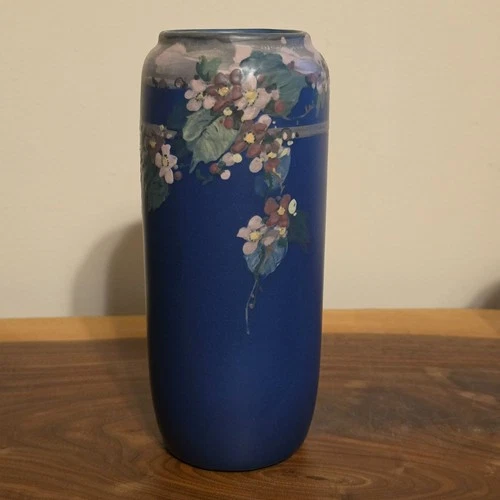 Weller Pottery  9 1/2 Hudson Blue Deco Vase FACTORY MINT