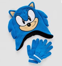 CAPELLI SONIC THE HEDGEHOG YTH SZ KNIT LAPLANDER WINTER HAT STOCKING CAP GLOVES