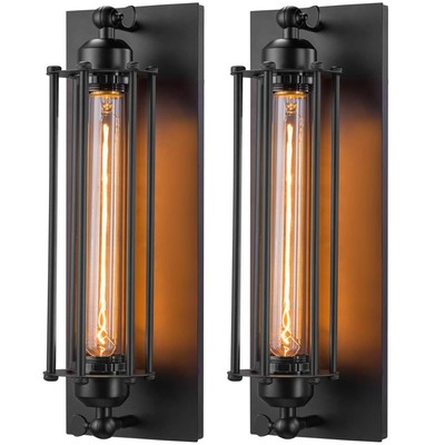 Licperron Sconces Wall Lighting, Industrial Black Wall Sconces Antique Wall L...