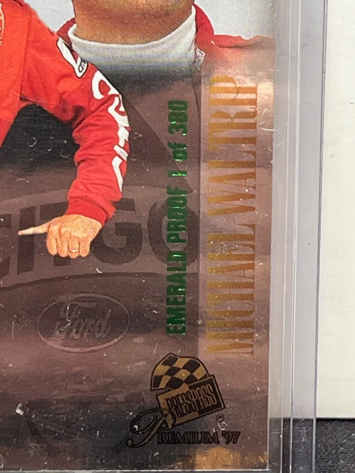 Michael Waltrip 1997 Press Pass Premium EMERALD PROOF Only 1 of 380 NASCAR - Image 2 of 3