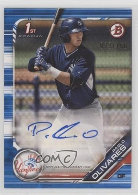 2019 Bowman Prospect Blue 39/150 Pablo Olivares #PA-PO Auto 0h1v