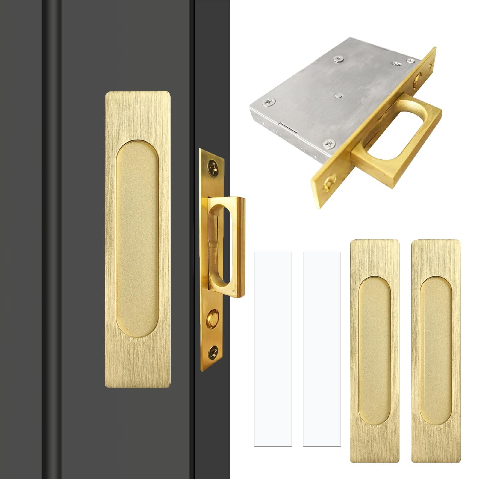 Recessed Finger Flush Pull Handle for Sliding Barn Door Hardware