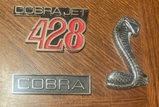 Vintage 1969 Ford Shelby Cobra Jet 428 Emblem Lot Oem Survivor Patina C9ob C9zz