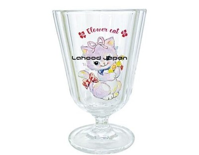 Swimmer SWIMMER Stemless Glass Flower Cat Design Approx. 190ml