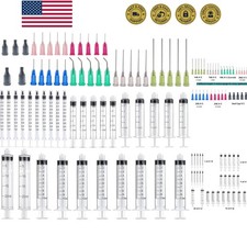 30 Pack 1ml, 3ml, 5ml, 10ml, 20ml Glue Measuring Dispenser with14ga,16ga, 18g...