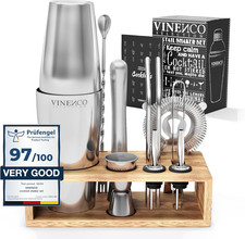 Shaker Cocktail Set Boston Professionale Con Soporte + Ricettario | Kit Barman C