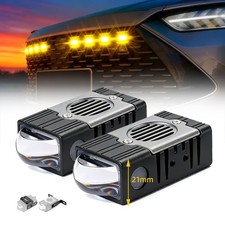 Front Grile Led Headlight Projector Lens Car Fog Lights Offroad Atv Utv 4wd Fan
