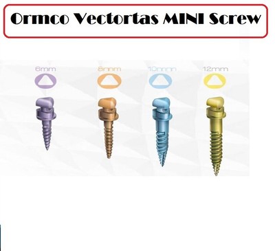 Ormco Vector TAS 12MM/10MM/8MM/6MM MINI SCREW- PK 1/ PK 2/PK 6