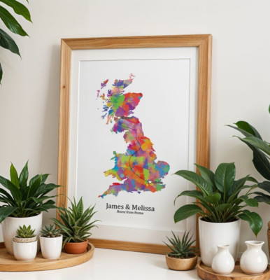 Personalised Map Print with linked locations | Custom Travel Map Print
