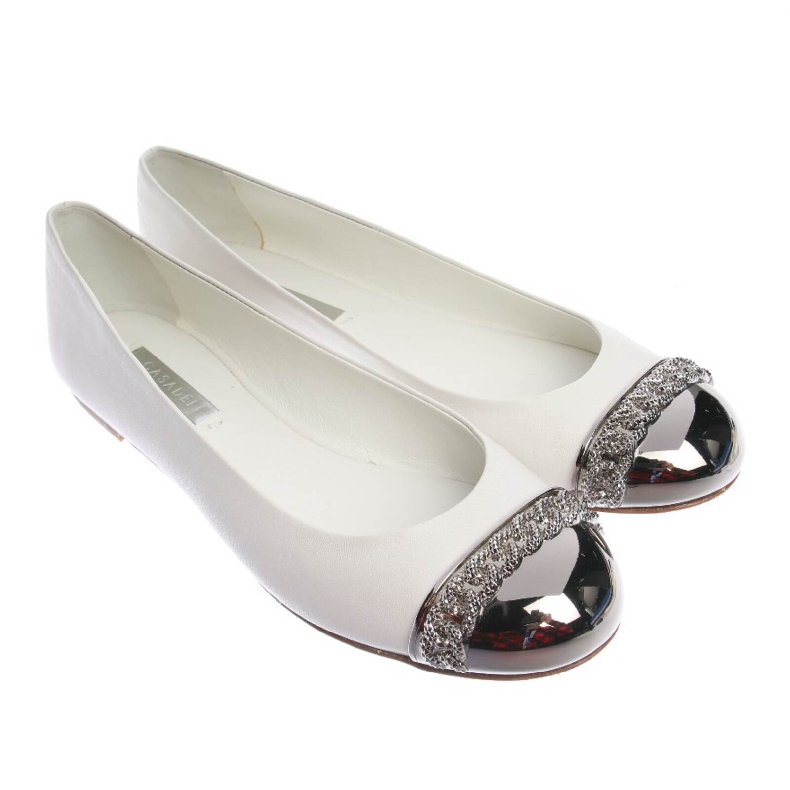 Балетки Casadei Wei металлические 37 евро 23190₽