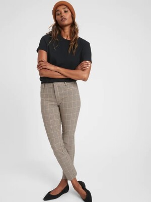 NEW Banana Republic Sloan Modern Bi Stretch Mid Rise Skinny Pants Plaid 8 10 $98