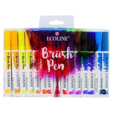Talens Ecoline Liquid Watercolour Brush Pen Set of 30. Artists Brushpens