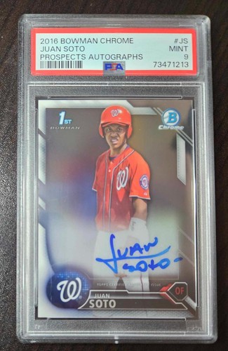 2016 1st Bowman Chrome Auto Juan Soto PSA 9