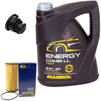 MotoröL Set 5W-30 5 Liter + ÖLfilter SH 4079 P + Schraube FüR Audi Q5 2.0 Tfsi