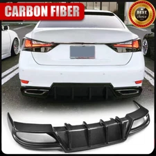 Carbon Fiber Rear Bumper Diffuser Lip Spoiler Fit For Lexus GS350 F-Sport 13-15