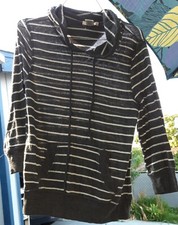Hoodie, gray, white stripes, size small