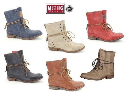 NUOVO Mustang Scarpe Stivali Donna Estate Lace-Up Stivali Stivaletti  1157-508 | eBay