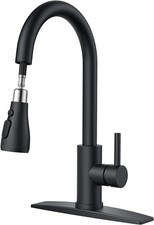 Black Kitchen Faucet, 304 Stainless Steel Kitchen Faucet with Pull Down Sprayer