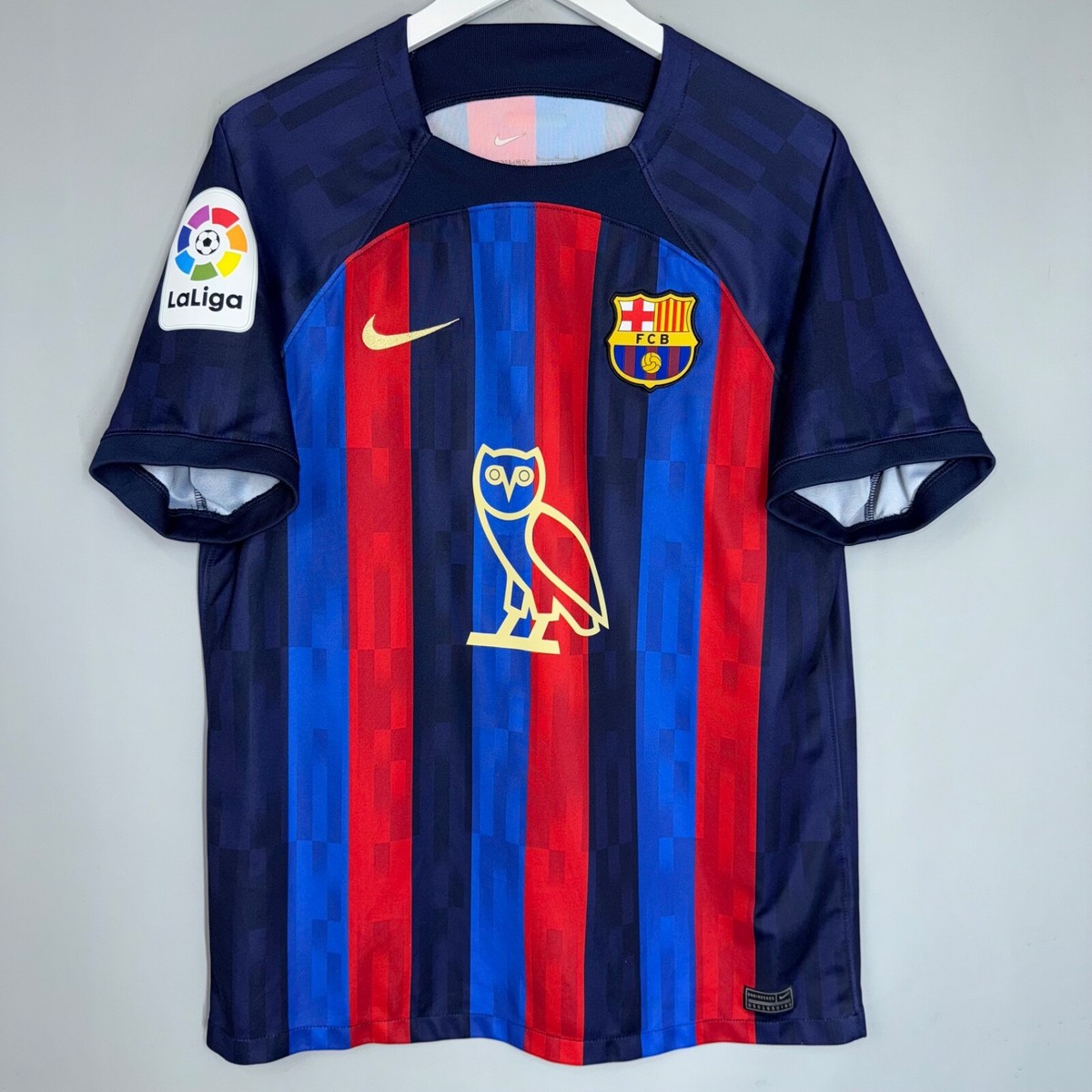 RARE FC BARCELONA SPAIN 2022 2023 HOME FOOTBALL SHIRT JERSEY OVO