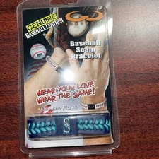 Seattle Mariners Wristband Gamewear MLB Seam Baseball Bracelet Sports
