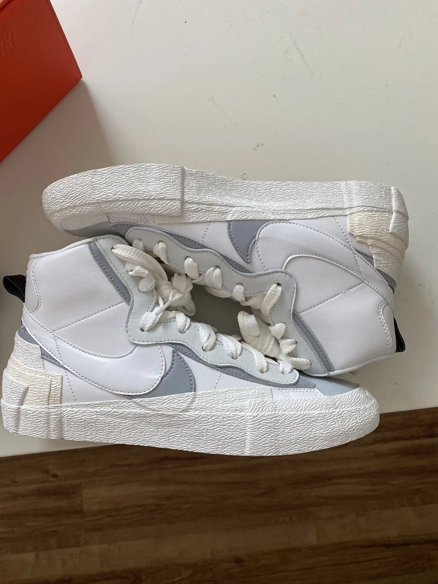Nike sacai x Blazer Mid White Grey for sale | eBay