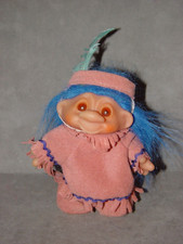 Troll Doll 5" Dam Norfin Indian Native America Blue Hair