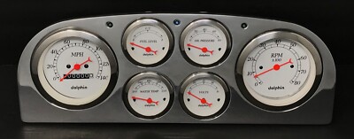 1936 Packard 6 Gauge Dash Panel Insert Mechanical Speedometer White
