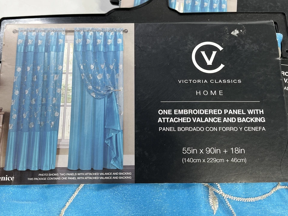 Victoria Classics Cortinas Azules 55x90in NUEVO Foto 2 de 4