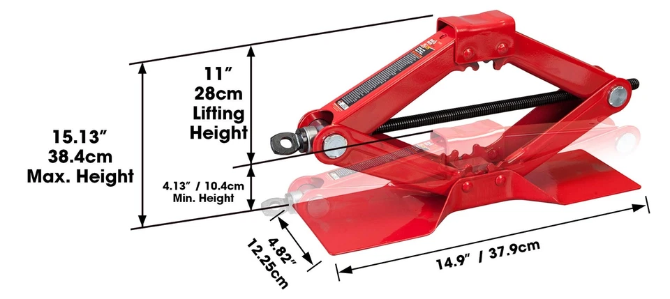BIG RED Torin Steel Scissor Lift Jack Car Kit, 1.5 Ton (3,000 lb) Capacity Red - Image 4 of 4
