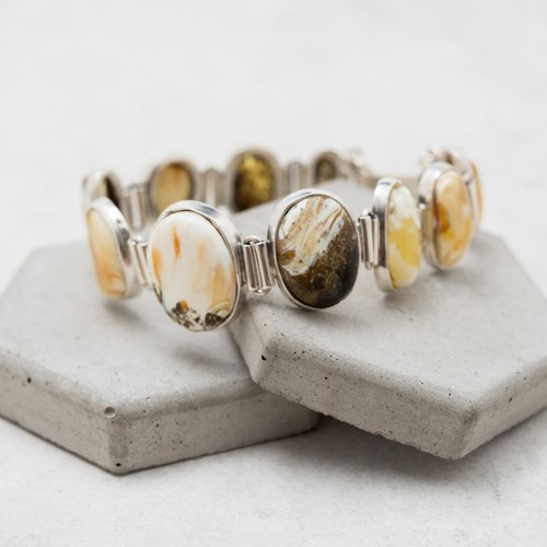 Exclusive Baltic Amber Statement Bracelet Natural Amber Silver Jewelry Unique - Picture 9 of 11
