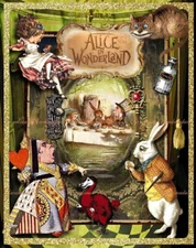 Alice In Wonderland A Designer Cotton Fabric Quilt Block Multi-size