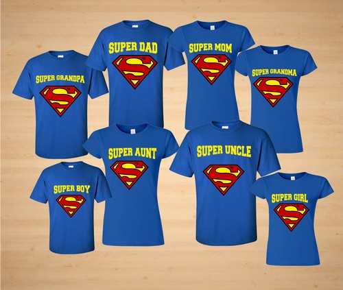 SUPERMom SUPERDad SUPERMAN LOGOTIPO Halloween Navidad FAMILIA CAMISETAS | eBay
