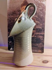 Dianne Cross Stoneware Pottery Salt Cellar Pig Oil Lamp UK England Marked 8.5" 