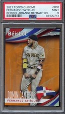 PSA 9 2021 TOPPS CHROME BEISBOL-ORANGE REFRACTOR FERNANDO TATIS JR. SERIAL#20/25