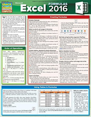 Excel 2016 Formulas (Quick Study Computer) - Paperback NEW Curtis Frye (Au Nov.