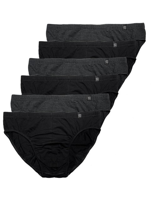Cito 6er Pack Herren Slip cotton flex Gr. 5-8 in Schwarz-Anthrazit