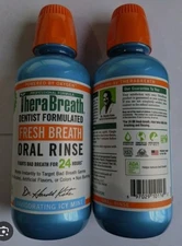 TheraBreath Fresh Breath Oral Rinse, Ice Mint 16 oz (lot of 2)