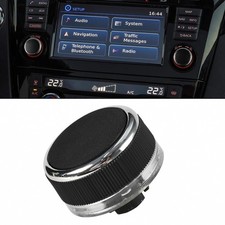 Replacement Volume Knob for Car Stereo - Metallic Ring, Black Center, 0.87 in