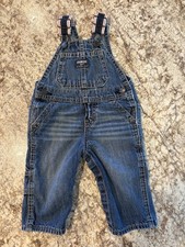 OshKosh B'gosh Vintage Blue Denim 100 Cotton Sleeveless Overall One-Piece 6 M
