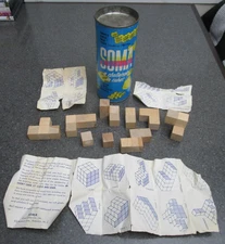 VINTAGE SOMA 200 CHALLENGE CUBES WOODEN PUZZLE GEM COLOR COMPANY PATERSON, N. J.