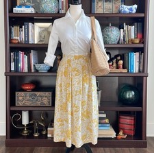 Vintage 80s Joyce Sportswear Floral Print Midi Size Small Skirt