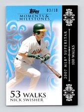 NICK SWISHER 2008 Topps Moments & Milestones #104-53 Blue #'d 03/10 - ATHLETICS