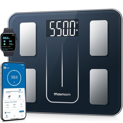 Smart Scale for Body Weight 550 lb/ 250 kg High Capacity Large Platform Bathroom