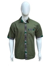 African Button Down Shirt for Men   Cotton Short Sleeve Top - M  5XL