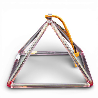 Crystal Tones 9'' Pink Aura Gold Quartz Crystal Pyramid (G#5+20)