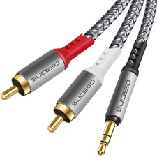 SUCESO Cavo RCA Jack 3,5mm a 2 RCA Maschio Audio Stereo in Nylon per