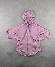 Coolibar LumaLeo Zip-Up Hoodie Womens XS Pink Flamingo UPF 50+ Organic Cotton