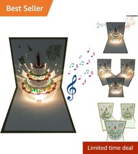 3D Pop-Up Birthday Card with LED Light Music - 5.9 Inch, Perfect for All Ages