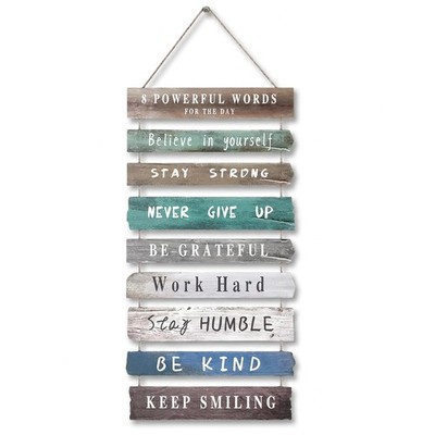 Inspirational Wall Art 8-Panel Wood Signs 12x24 for Office Home Decor