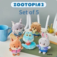 Disney Japan Zootopia 2 Urupocha Chan Plush Toy Set of 5 Judy Nick Pawbert NWT